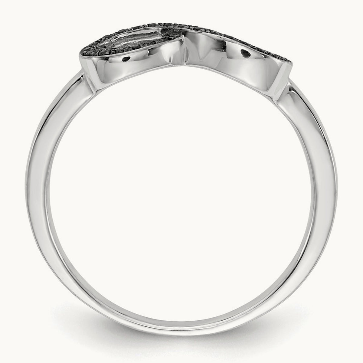 Black Diamond Infinity Ring, 14K White Gold