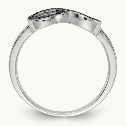 Black Diamond Infinity Ring, 14K White Gold