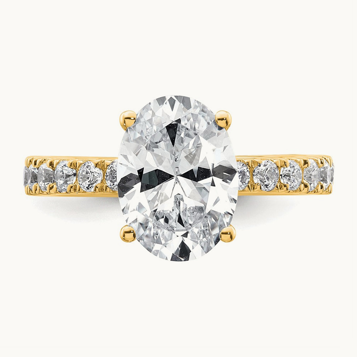 Oval Semi-Mount Solitaire Engagement Ring, 0.25-0.50 ct tw Lab-Grown Diamond — 5/8 ct, VS/SI (Great), 14K Yellow Gold