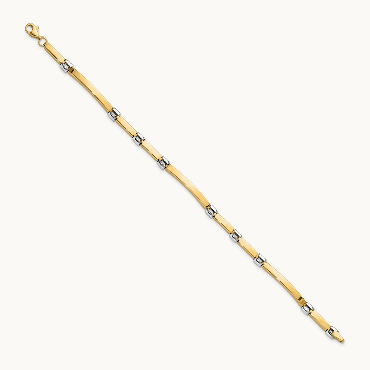 Polished Fancy Link Bracelet, 14K Two-tone