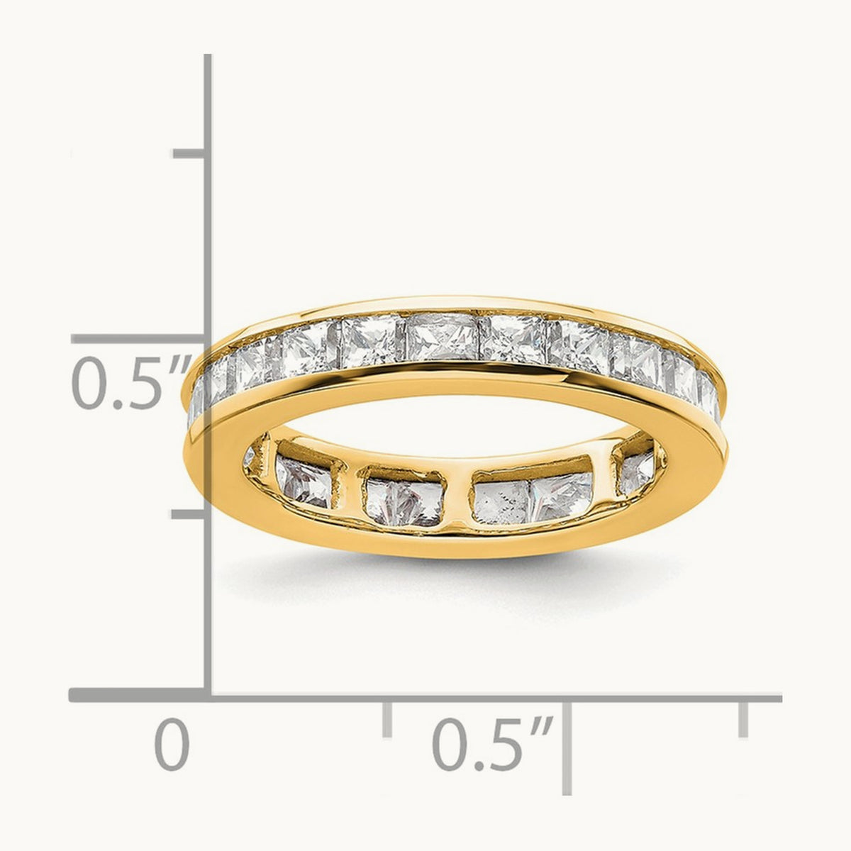 Polished Princess Channel Set Diamond Eternity Band, 2.00 ct tw — 14K Yellow Gold