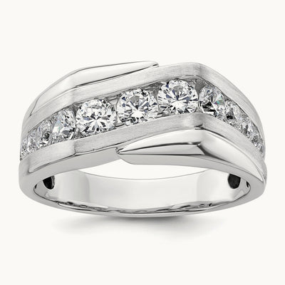 Satin Men's Ring, 1.50 ct tw Lab-Grown Diamond