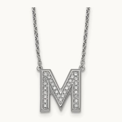 Initial M Necklace, 0.25 ct tw Lab-Grown Diamond