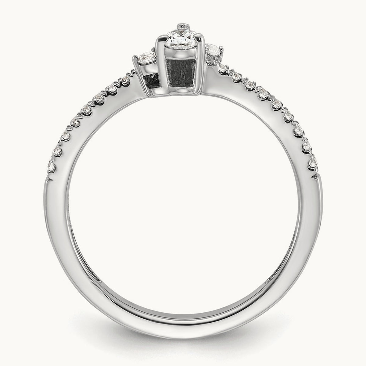 Pear Center Promise/Engagement Ring, 0.50 ct tw