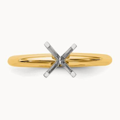 3/4ct. Heavy-Weight 4-Prong Solitaire Mounting, 14K Two-tone