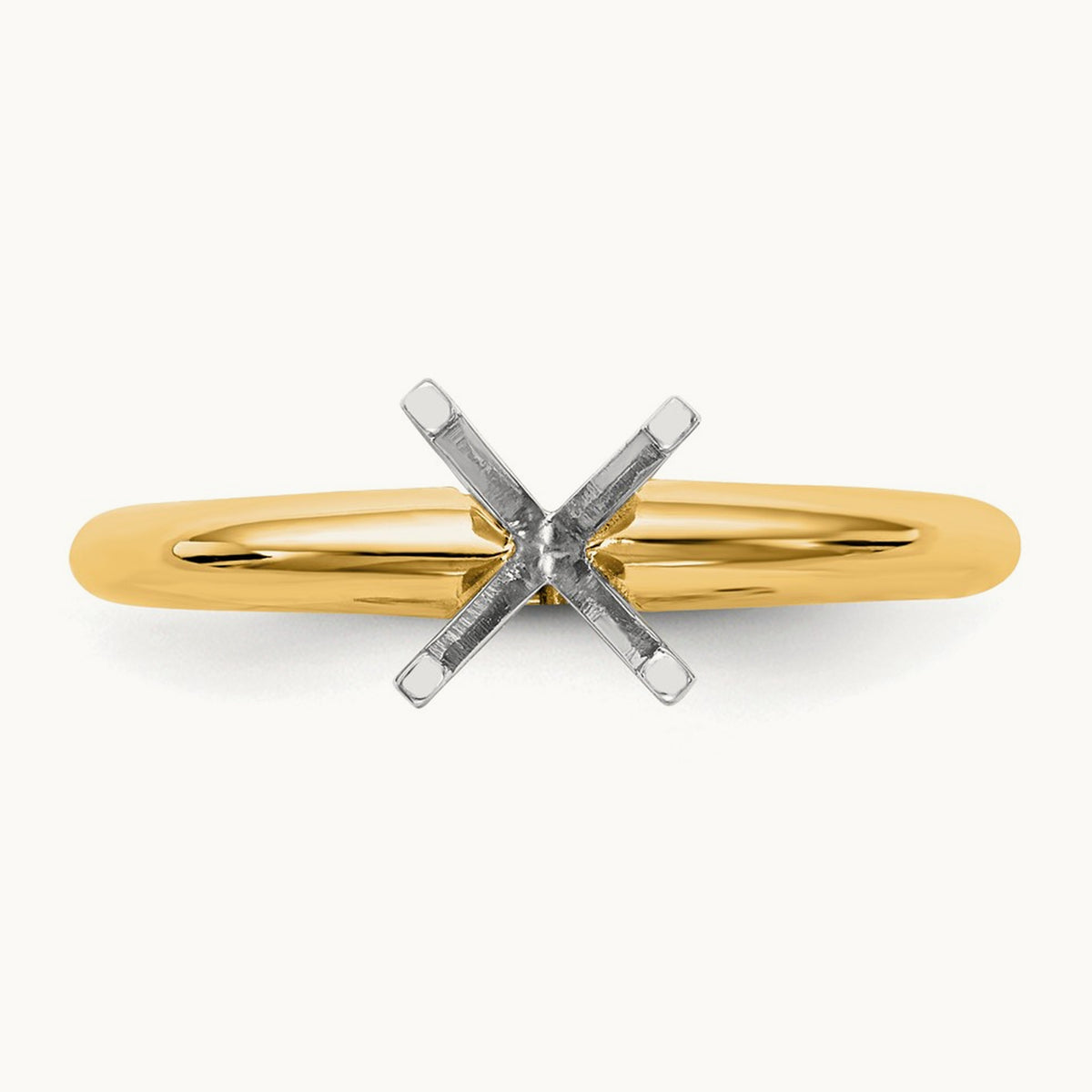 1.25ct. Heavy-Weight 4-Prong Solitaire Mounting, 14K Two-tone