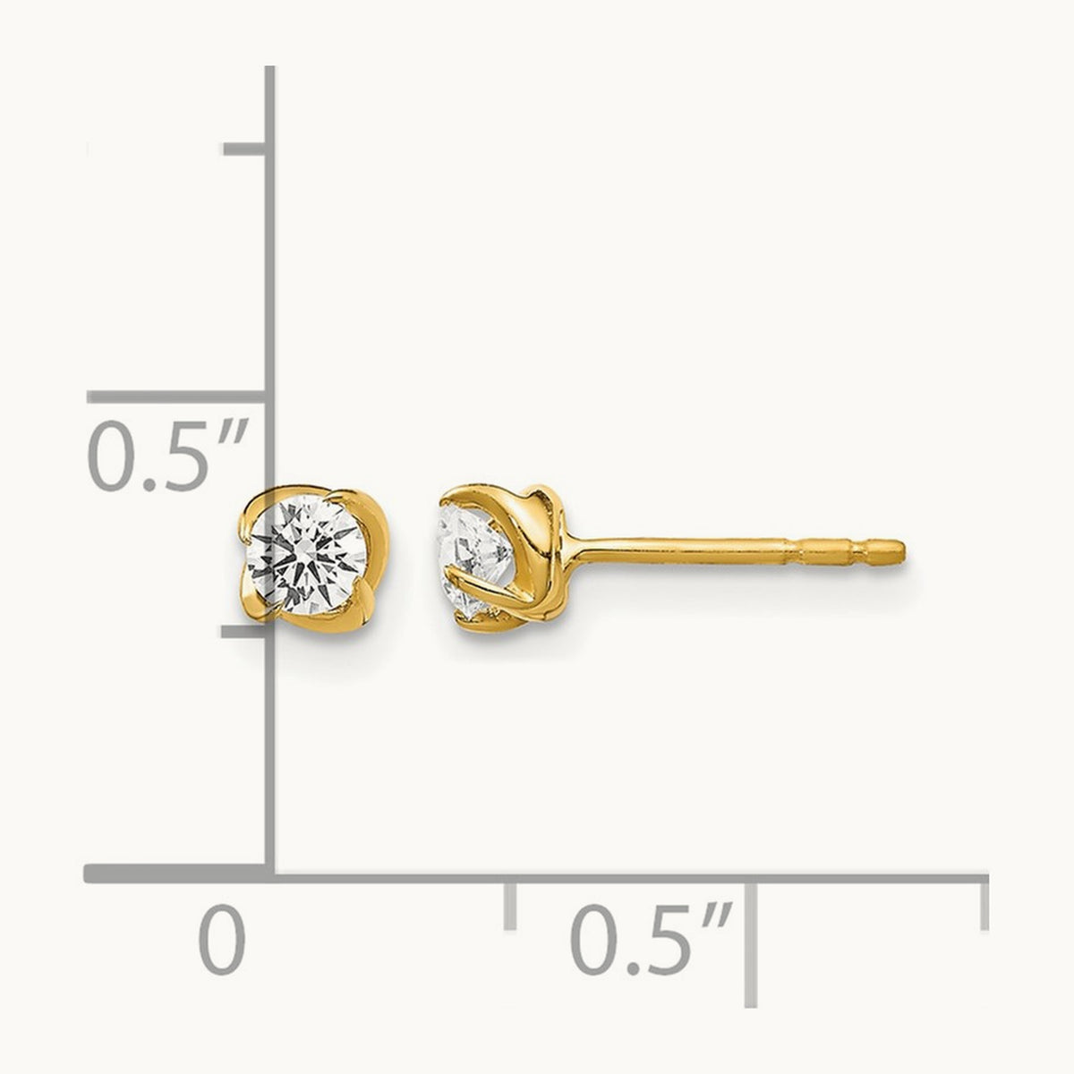 Diamond Post Earrings, 14K