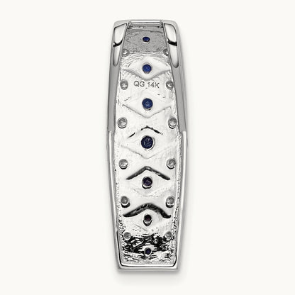 1/5ct. Diamond and .31 Sapphire Fancy Chain Slide, 14K White Gold