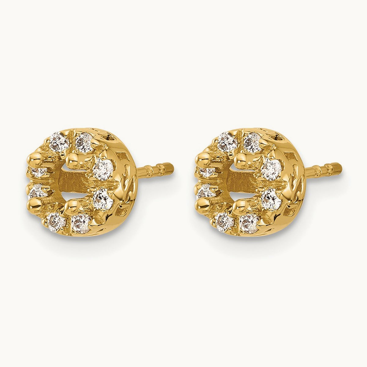 Diamond Semi-mount Stud Earrings, 14K