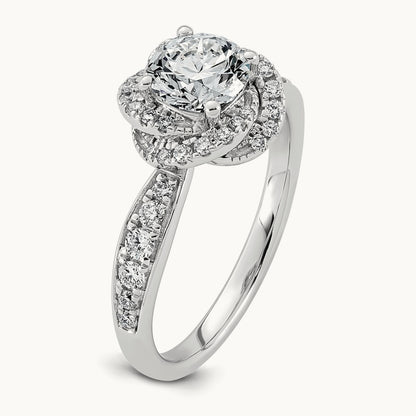 Round Center Swirl Halo Ring, 1 3/8-3 1/3 ct Lab-Grown Diamond