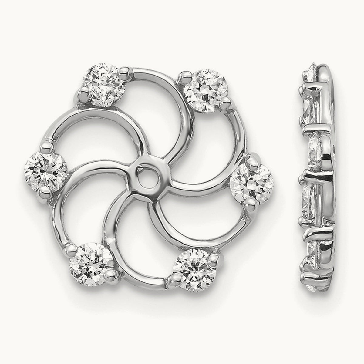 AAA Diamond Earring Jacket, 14K White Gold