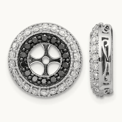 Black and White Diamond Earring Jackets, 14K White Gold