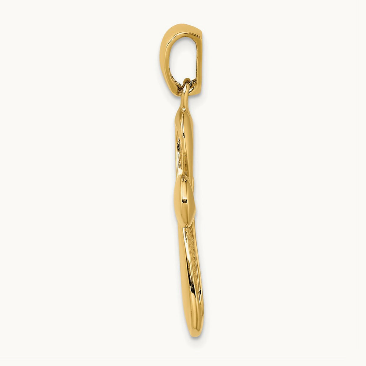 Polished Cross Charm, 14K