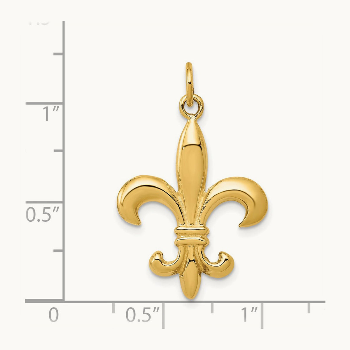 Solid Fleur de Lis 3-D Charm, 14K