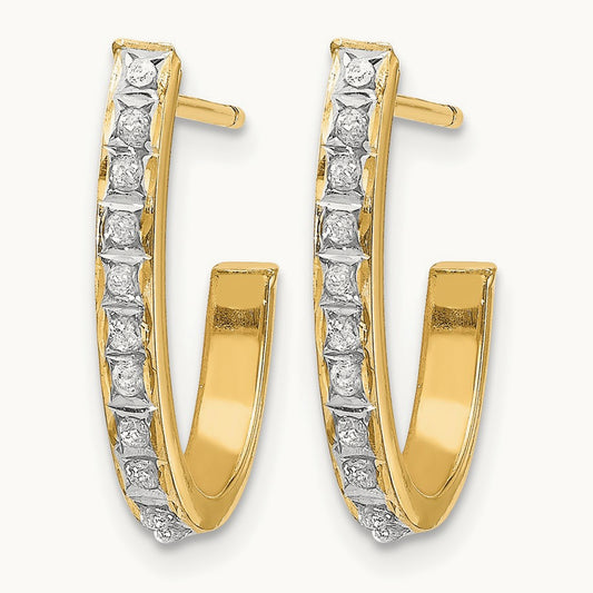 Diamond Fascination Diamond Dust/Accent Hoop Earrings, 14K