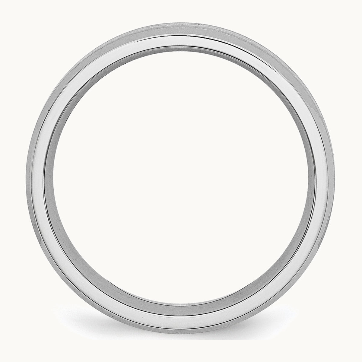 Chisel Cobalt Sterling Silver Inlay Satin and Polished 6mm Beveled Edge Band
