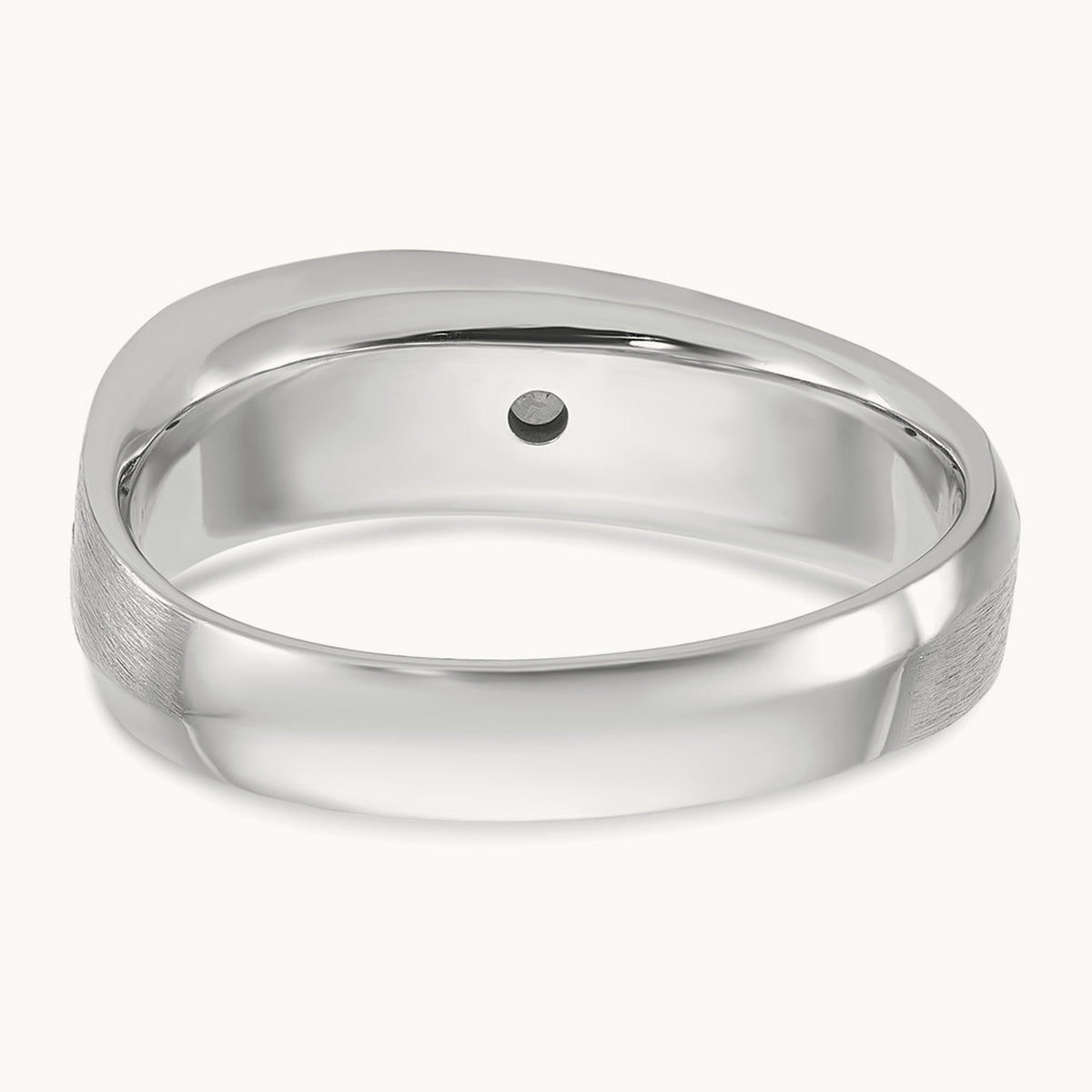 IBGoodman Men's Polished/Satin Diamond Complete Ring, 14K White Gold