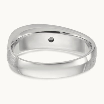 IBGoodman Men's Polished/Satin Diamond Complete Ring, 14K White Gold
