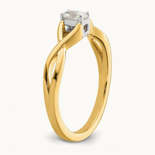 Oval Complete Diamond Promise/Engagement Ring, 14K Two-tone