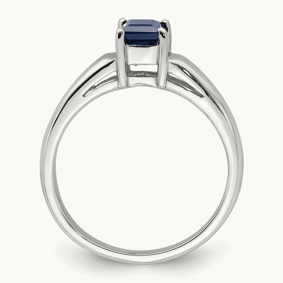 Princess Cut Sapphire ring, 4mm, 14K White Gold