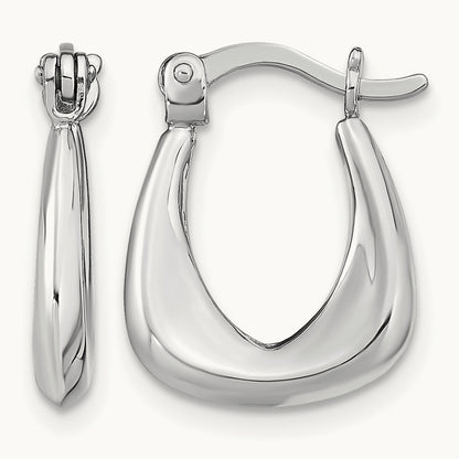 Rhodium-plated Huggie Earrings, Sterling Silver — Leslie's