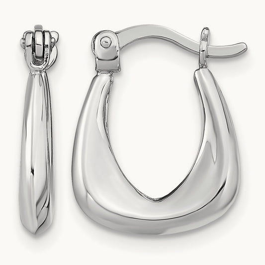 Rhodium-plated Huggie Earrings, Sterling Silver — Leslie's