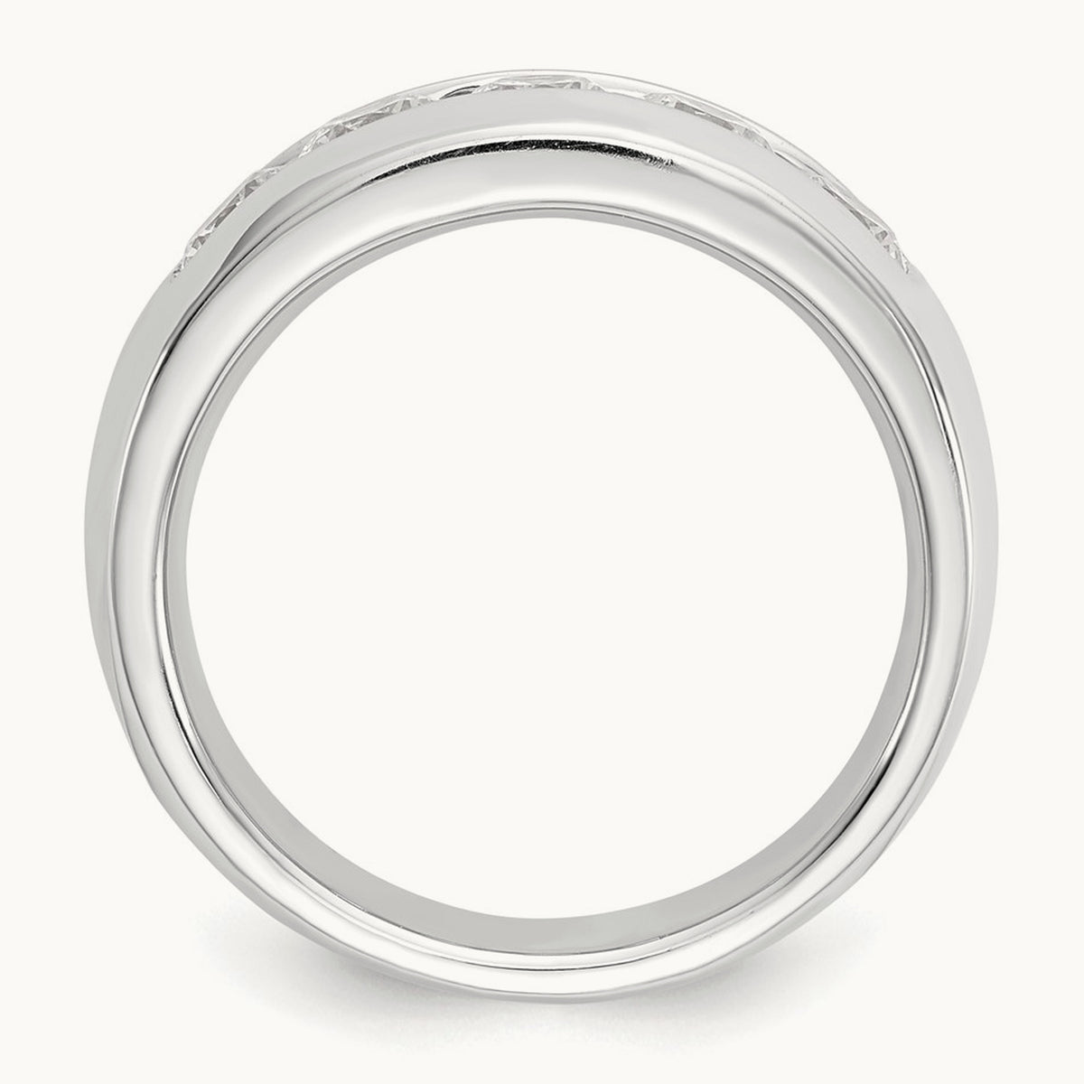 5-Stone Diamond Channel Band, 14K White Gold