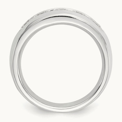 5-Stone Diamond Channel Band, 14K White Gold