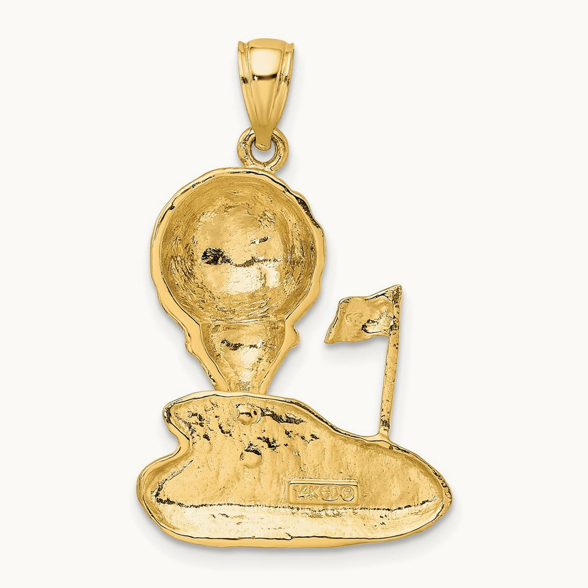 Solid Polished Open-Backed Golf Charm, 14K