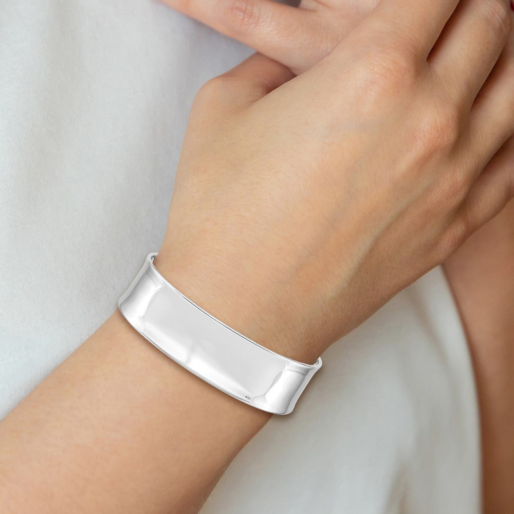 Polished Cuff Bangle — 14K White Gold, 18.5mm