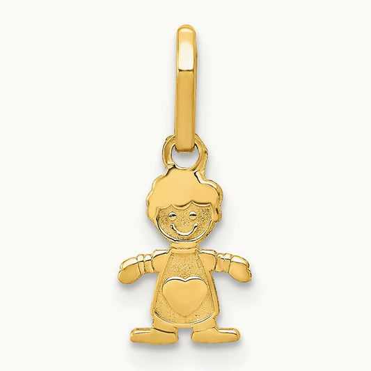Polished Little Boy Pendant, 14K