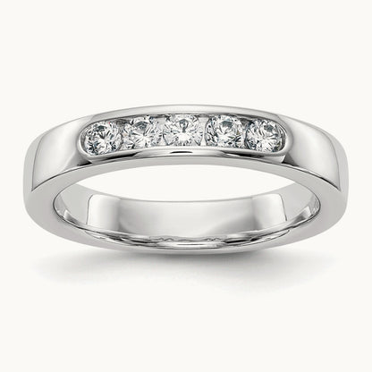 5- Stone Closed Channel Band Mounting, 2.6mm, 14K White Gold