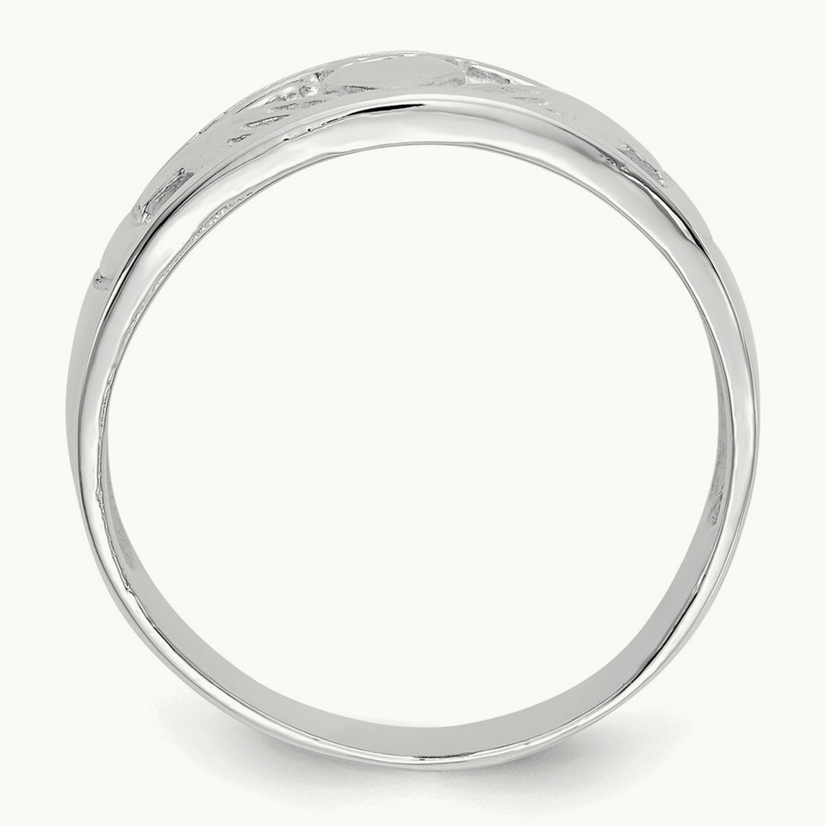 Women's Claddagh Band — 14K White Gold