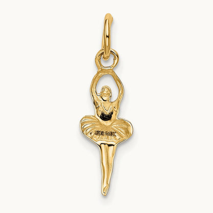 Polished Ballerina Charm, 14K