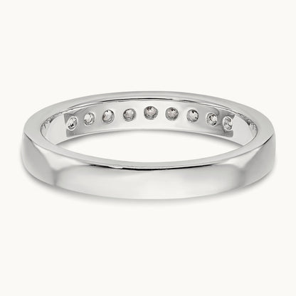 9- Stone Closed Channel Band Mounting, 2mm, 14K White Gold