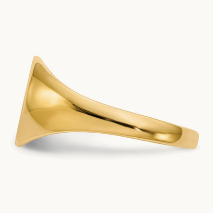 9.5x8. Closed Back Signet Ring, 5mm, 14K