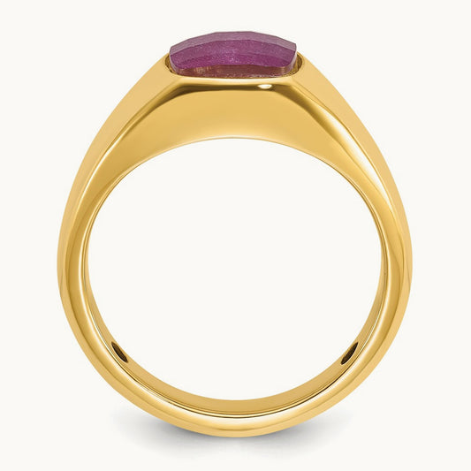 IBGoodman Men's Ruby Doublet Stone Complete Ring, 14K