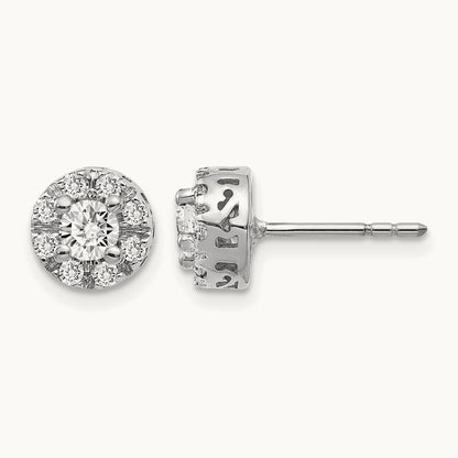Diamond Semi-mount Stud Earrings, 14K White Gold