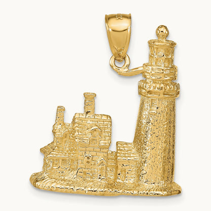 3D Cape Cod Lighthouse Pendant, 14K