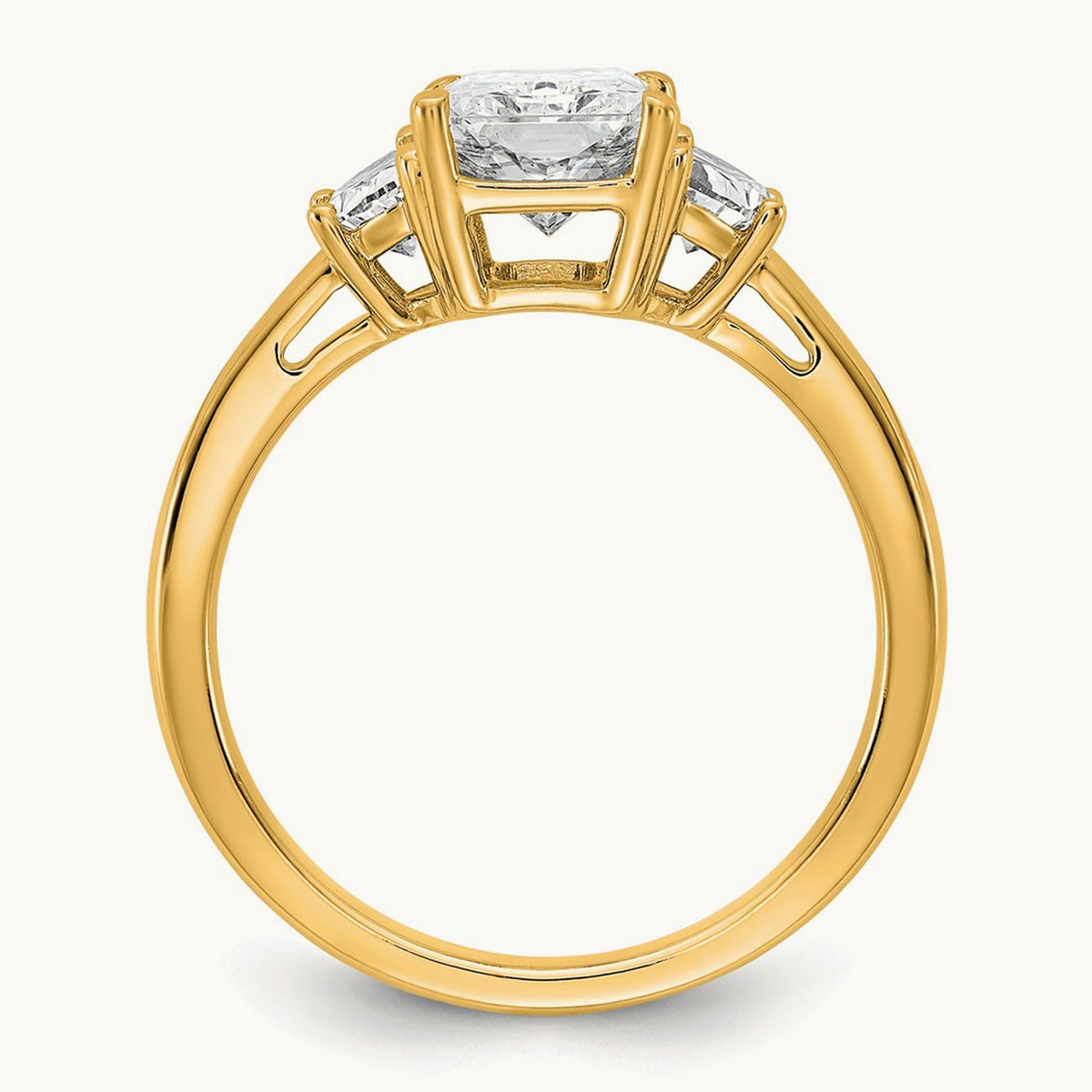 Radiant & 1/2 Moon Engagement Ring, 1.25-4.00 ct tw Lab-Grown Diamond — 2 1/2 ct, 14K Yellow Gold
