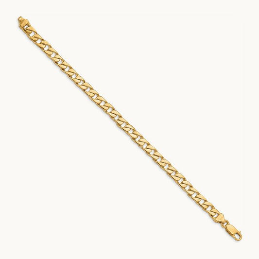 Hand-polished Fancy Link Bracelet, 6.5mm, 14K