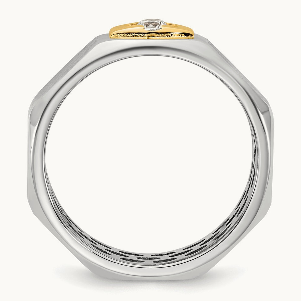 14ktt IB Goodman Mens Satin Complete 1/10ct Diamond Ring