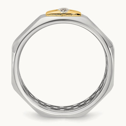 14ktt IB Goodman Mens Satin Complete 1/10ct Diamond Ring