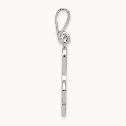 Treble Clef Pendant, 14K White Gold