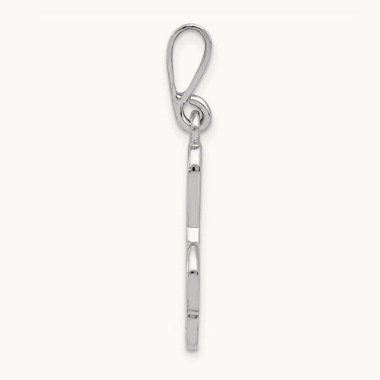 Treble Clef Pendant, 14K White Gold