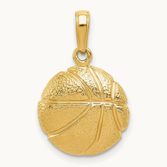 Basketball Pendant, 14K