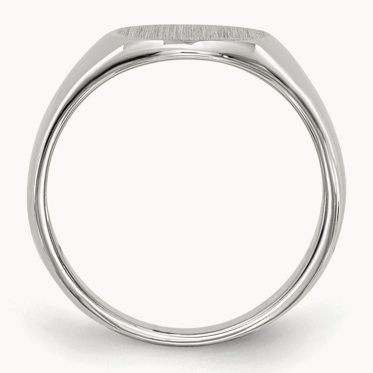 Closed Back Child's Signet Ring — 14K White Gold, 8.5x8.0mm, 3