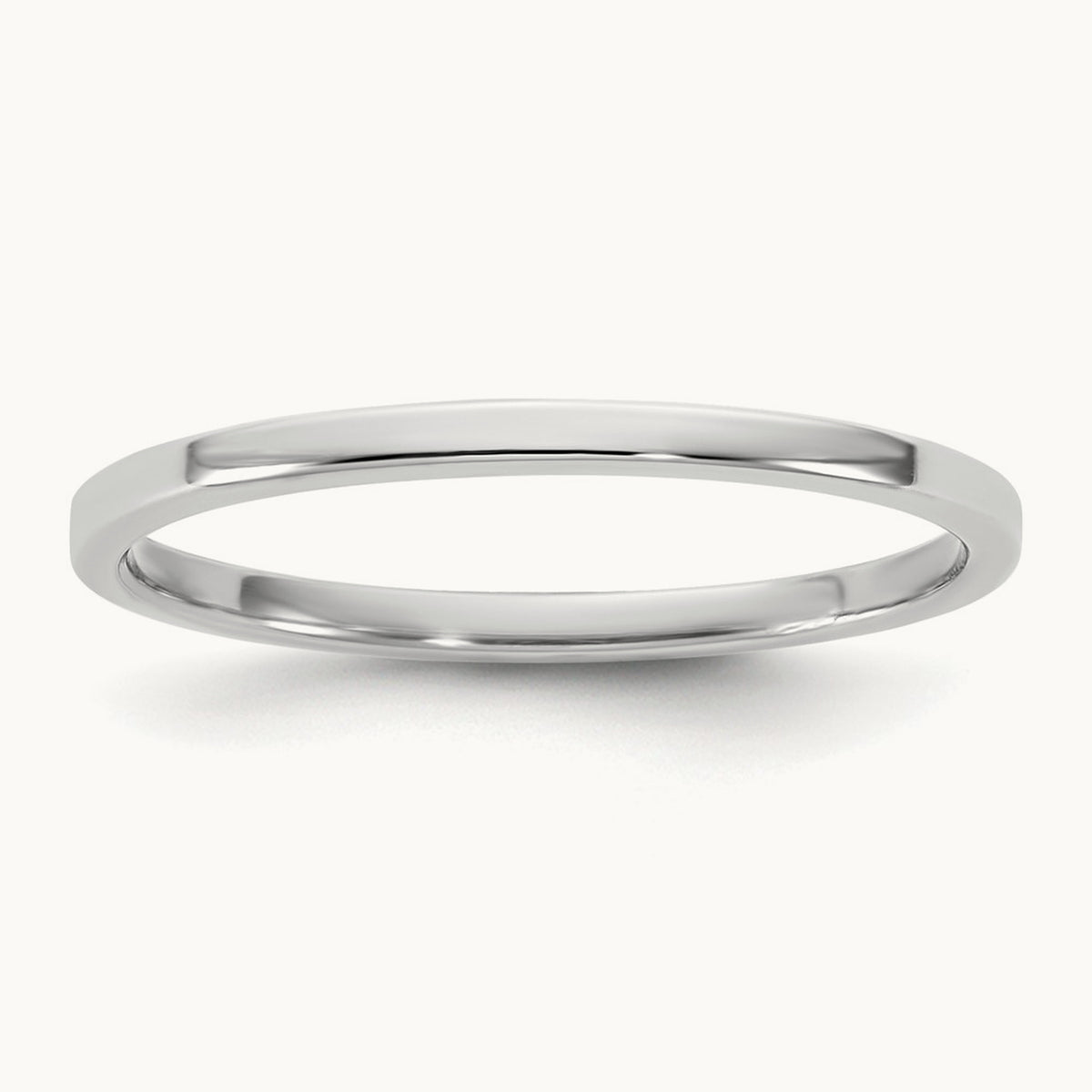 Lightweight Flat Band, 1.5mm, 10K White Gold