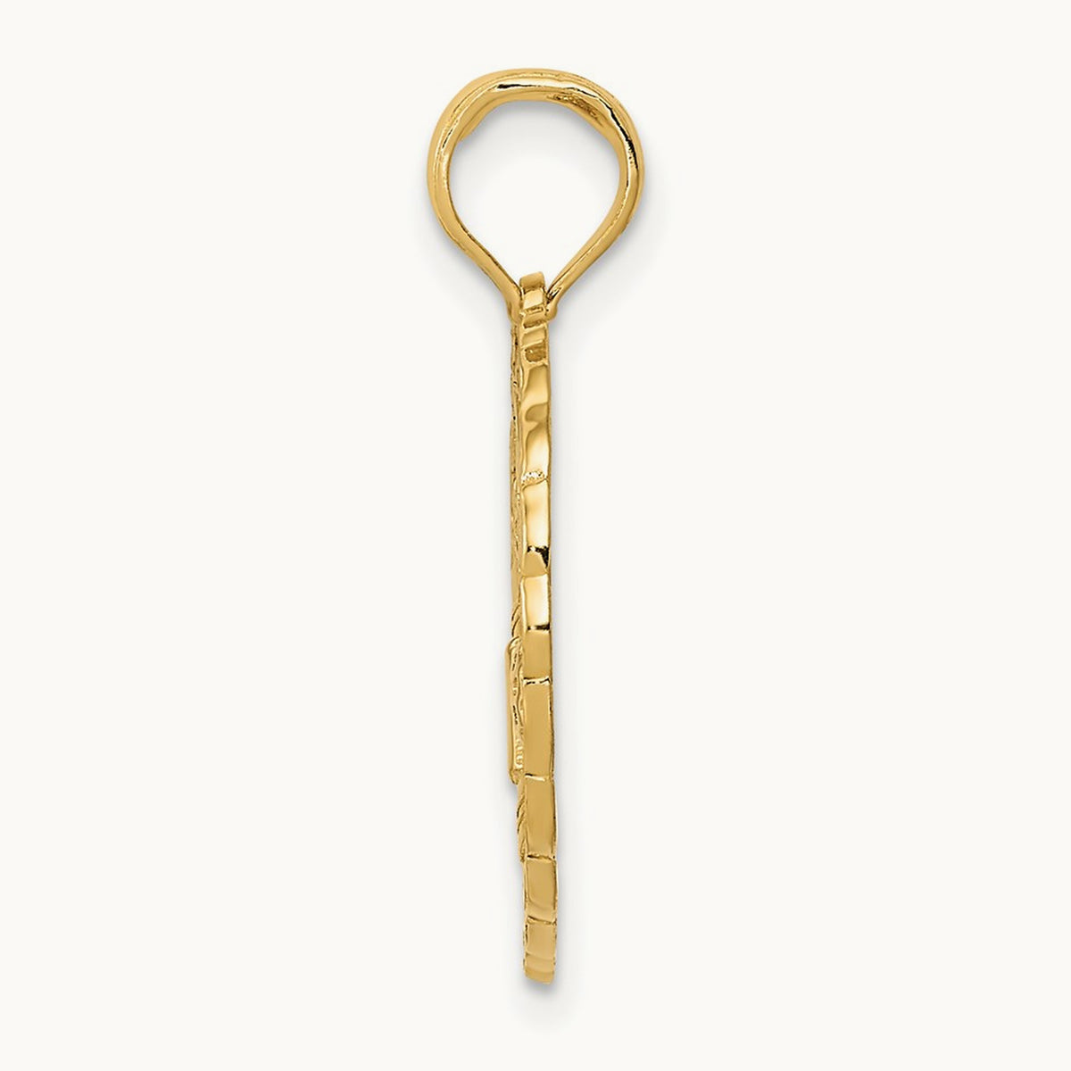 Solid Polished Golf Theme Pendant, 14K