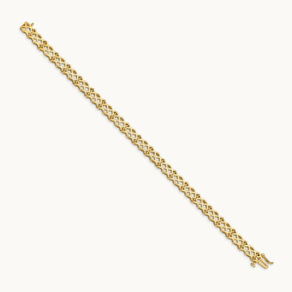 Polished Criss Cross Bracelet, 14K